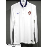 [PLAYER] 2014 Portugal Away White Retro Player Long Sleeve Soccer jersey