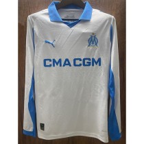 2025/26 Marseille Home White Fans Long Sleeve Soccer jersey