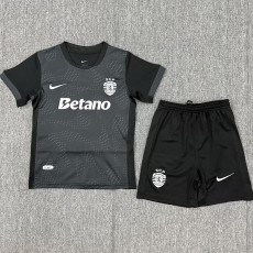 2025/26 Sporting Lisbon 4RD Black Fans Kids Soccer jersey
