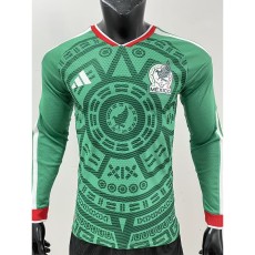 [PLAYER] 2026 Mexico Home Green Player Long Sleeve Soccer jersey