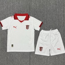 2025/26 SC Braga Away White Fans Kids Soccer jersey