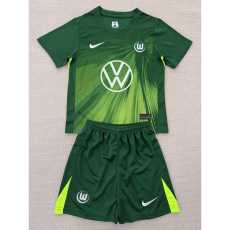 2025/26 Wolfsburg Home Fans Kids Soccer jersey