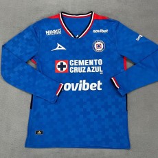 2025/26 Cruz Azul Home Blue Fans Long Sleeve Soccer jersey