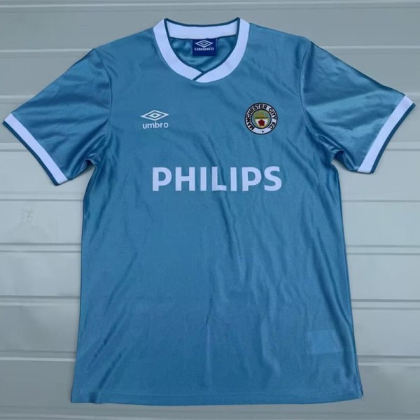 1986/87 Man City Home Blue Retro Soccer jersey