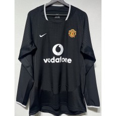 2003/04 Man Utd Away Black Retro Long Sleeve Soccer jersey