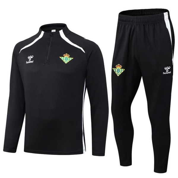 2025/26 Real Betis Black Half Pull Tracksuit