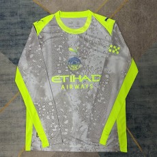 2025/26 Man City 3RD Gray Fans Long Sleeve Soccer jersey