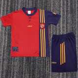 1996 Spain Home Red Retro Kids Soccer jersey