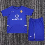 2002/03 Man Utd Away Blue Retro Kids Soccer jersey