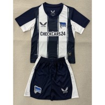 2025/26 Hertha BSC Home Dark Blue Fans Kids Soccer jersey