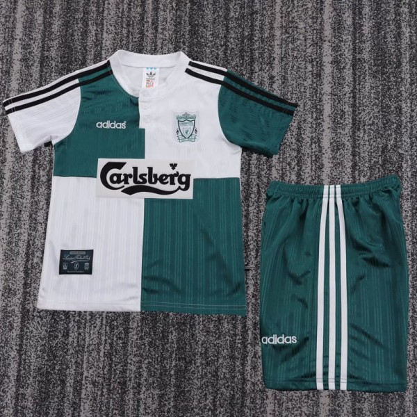 1995/96 LIV Away Green Retro Kids Soccer jersey