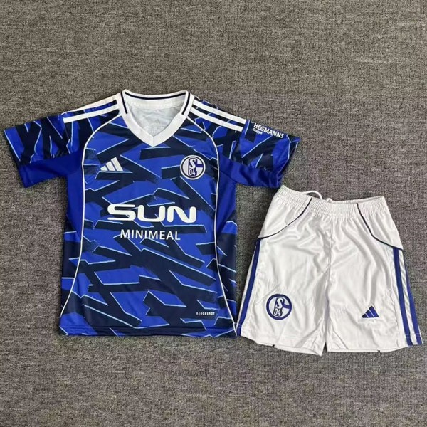 2025/26 FC Schalke 04 Home Blue Fans Kids Soccer jersey