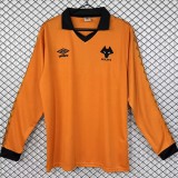 1980/1981 Wolves Home Yellow Retro Long Sleeve Soccer jersey