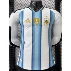 [PLAYER] 2026 Argentina Home White Player Long Sleeve Soccer jersey
