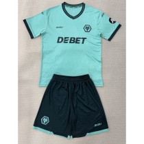 2025/26 Wolves Away Aqua Fans Kids Soccer jersey