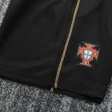 2006 Portugal Away Black Retro Kids Soccer jersey
