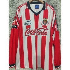 1998 Chivas Home Red Retro Long Sleeve Soccer jersey