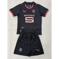 2025/26 Stade Rennais 3RD Black Fans Kids Soccer jersey