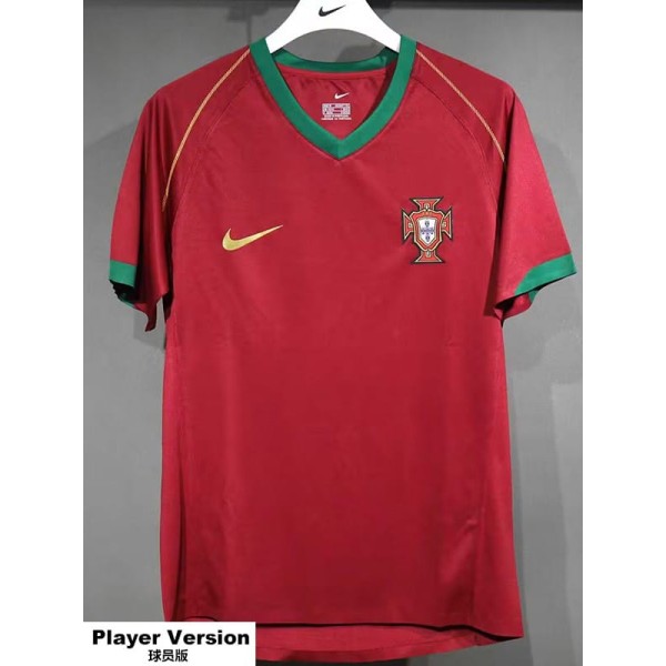 [PLAYER] 2006 Portugal Home Crimson Retro Player Soccer jersey