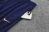 2025 France Dark Blue Half Pull Tracksuit
