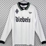 1995/96 Monchengladbach Home White Retro Long Sleeve Soccer jersey