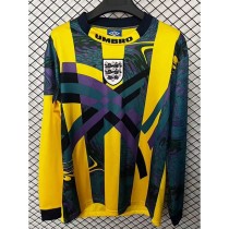1995 England GKY Yellow Retro Long Sleeve Soccer jersey
