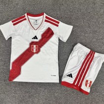 2026 Peru Home White Fans Kids Soccer jersey