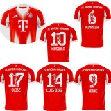 2025/26 Bayern Home Red Print Special Edition Number Fans Soccer jersey