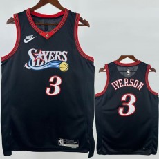 2025/26 76ERS IVERSON #3 Black NBA Jerseys