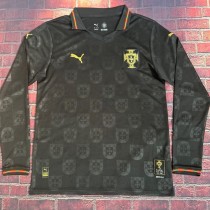 2025 Portugal Special Edition Black Fans Long Sleeve Soccer jersey