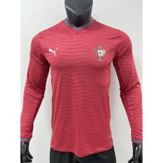 [PLAYER] 2026 Portugal Home Red Player Long Sleeve Soccer jersey
