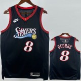 2025/26 76ERS GEORGE #8 Black NBA Jerseys