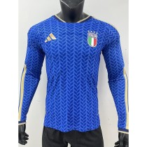 [PLAYER] 2026 Italy Home Blue Player Long Sleeve Soccer jersey