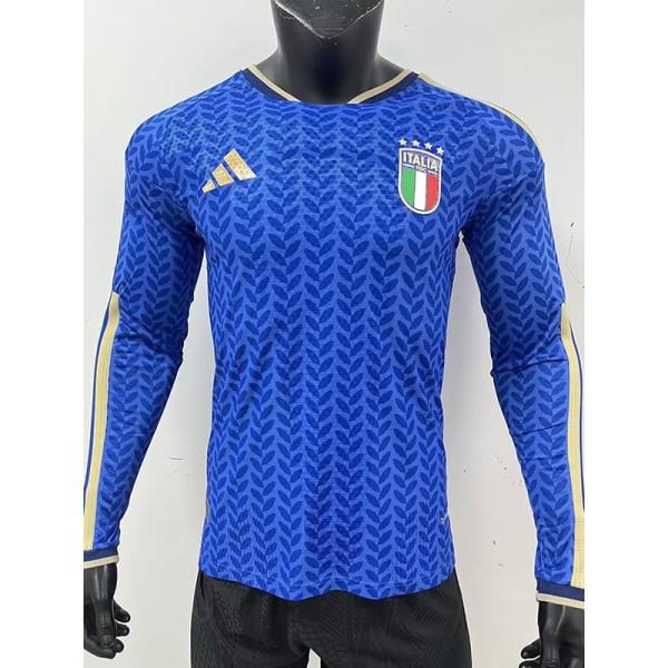 [PLAYER] 2026 Italy Home Blue Player Long Sleeve Soccer jersey