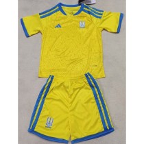 2026 Ukraine Home Yellow Fans Kids Soccer jersey