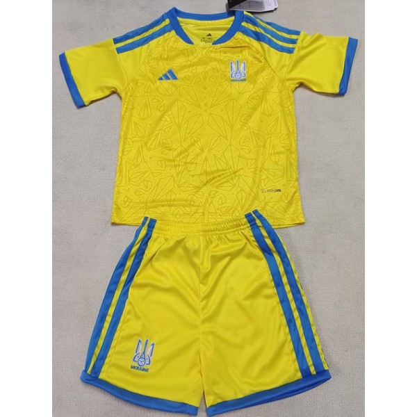 2026 Ukraine Home Yellow Fans Kids Soccer jersey