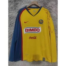 2007/08 Club America Home Yellow Retro Long Sleeve Soccer jersey