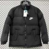 2025/26 Black Hooded Windbreaker Fabric Cotton Coat
