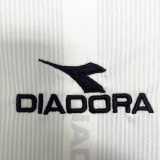 1999/00 Roma Away White Retro Long Sleeve Soccer jersey