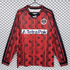 1995/96 Frankfurt Home Red Retro Long Sleeve Soccer jersey