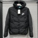 2025/26 Black Hooded Windbreaker Fabric Cotton Coat