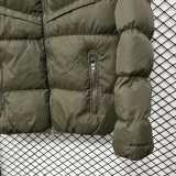 2025/26 Green Hooded Windbreaker Fabric Cotton Coat