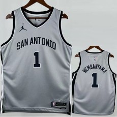 2025/26 SA SPURS WEMBANYAMA #1 Gray NBA Jerseys
