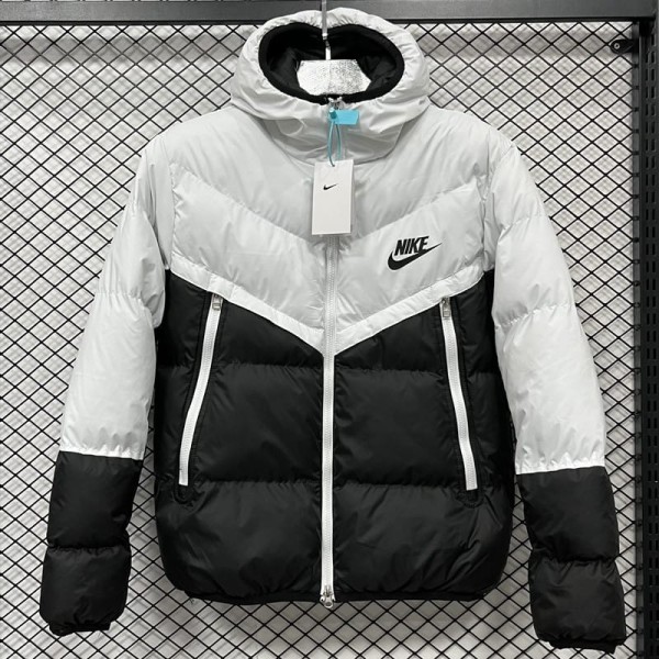 2025/26 White Hooded Windbreaker Fabric Cotton Coat