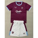 2025/26 Burnley Home Crimson Fans Kids Soccer jersey
