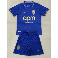 2025/26 Monaco Away Blue Fans Kids Soccer jersey