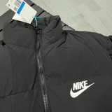 2025/26 Black Hooded Windbreaker Fabric Cotton Coat