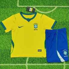 2026 Brazil Home Yellow Fans Kids Soccer jersey