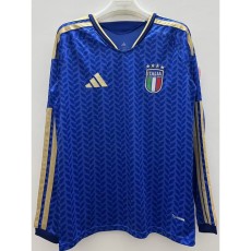 2026 Italy Home Blue Fans Long Sleeve Soccer jersey