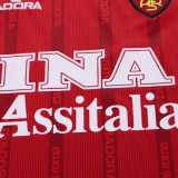 1999/00 Roma Home Crimson Retro Kids Soccer jersey